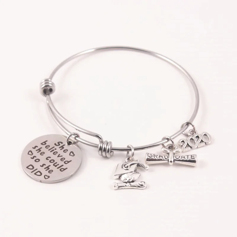 High Quality Wire Adjustable Certificate Bachelor Cap Charm Bracelets Bangles For Student Graduation Gift
High Quality Wire Adjustable Certificate Bachelor Cap Charm Bracelets Bangles For Student Graduation Gift