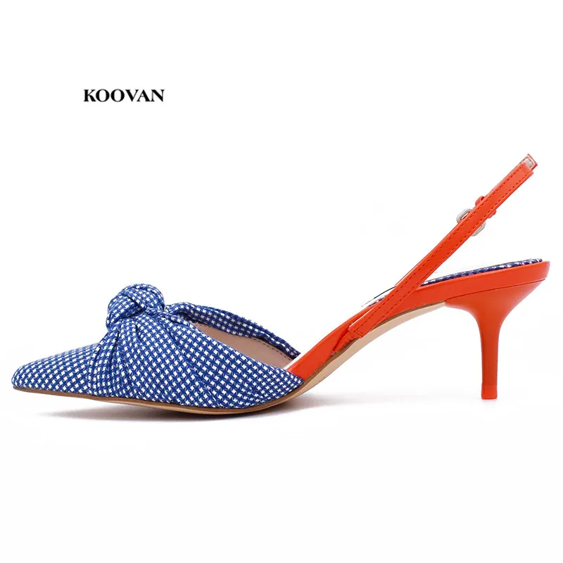 Koovan Women's Sandals 2018 Summer New Blue White Plaid Girls Sandals Female High-heeled Buckle Pointed With Single Shoes
Koovan Women's Sandals 2018 Summer New Blue White Plaid Girls Sandals Female High-heeled Buckle Pointed With Single Shoes