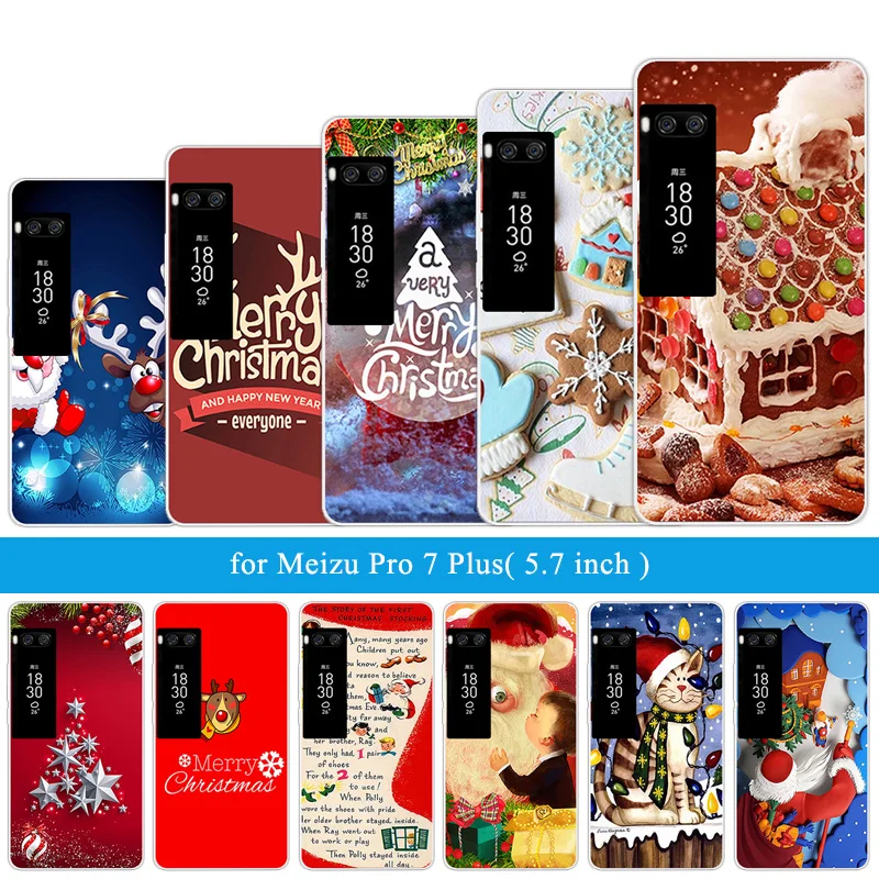 Роскошный ТПУ чехол для Meizu Pro 7 Plus Рождественская ночь задняя крышка прозрачный