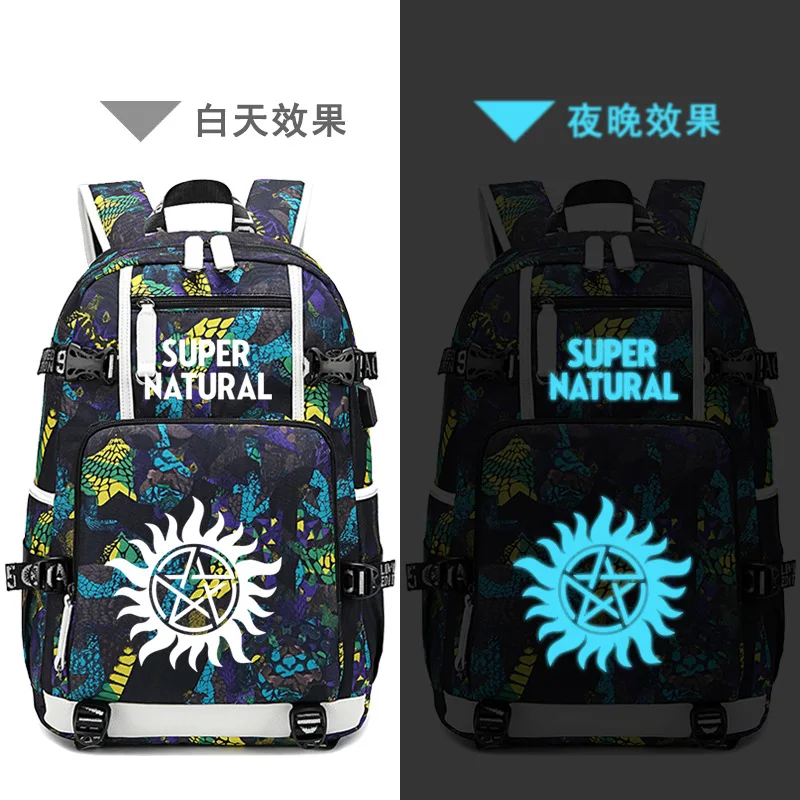 Supernatural SPN Printing Backpack Street Sstyle Travel Backpack USB Charging Laptop Backpack Oxford Canvas School Bags Rucksack
Supernatural SPN Printing Backpack Street Sstyle Travel Backpack USB Charging Laptop Backpack Oxford Canvas School Bags Rucksack
