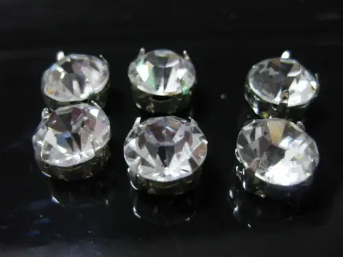 100 Silver Colour Clear Crystal Glass Rhinestones Rose Montees 10mm Sew on Beads
100 Silver Colour Clear Crystal Glass Rhinestones Rose Montees 10mm Sew on Beads
