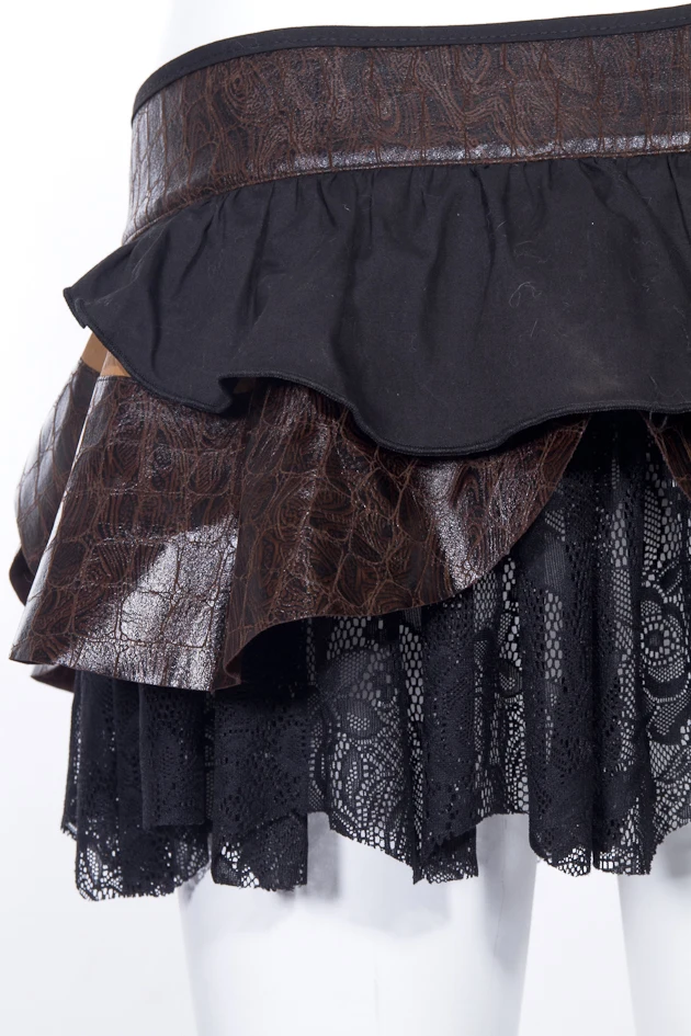 RQ Series Summer Lolita Gothic Women Sexy Mini Skirt Ladies Pu Leather Skirts With Button Decoration Lace Patchwork Skirts
RQ Series Summer Lolita Gothic Women Sexy Mini Skirt Ladies Pu Leather Skirts With Button Decoration Lace Patchwork Skirts