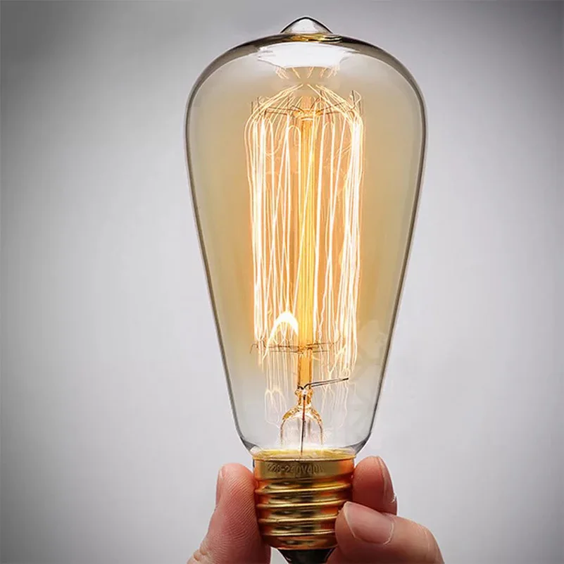 vintage Edison Light Bulbs Tungsten wire light source 110V 220V E27/E26 Brass Lamp Holder Incandescent Bulbs Lustre 40W
vintage Edison Light Bulbs Tungsten wire light source 110V 220V E27/E26 Brass Lamp Holder Incandescent Bulbs Lustre 40W