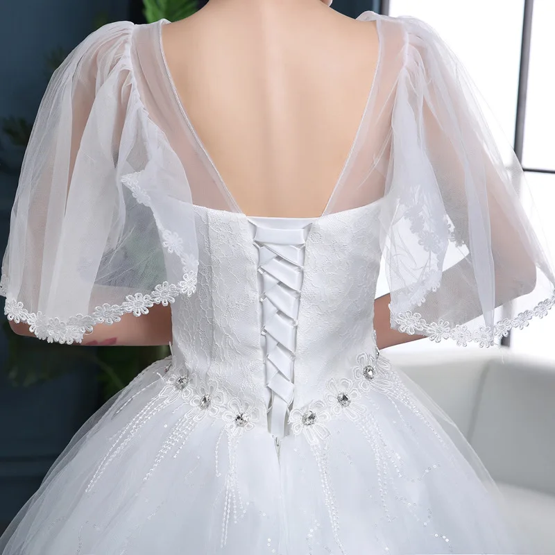 Wedding gown 2019 Bridal Dress Ball Gown Elegant Lace Tulle V-Neck Short Sleeve Floor Length White Plus Size Pregnant Summer Lac
Wedding gown 2019 Bridal Dress Ball Gown Elegant Lace Tulle V-Neck Short Sleeve Floor Length White Plus Size Pregnant Summer Lac