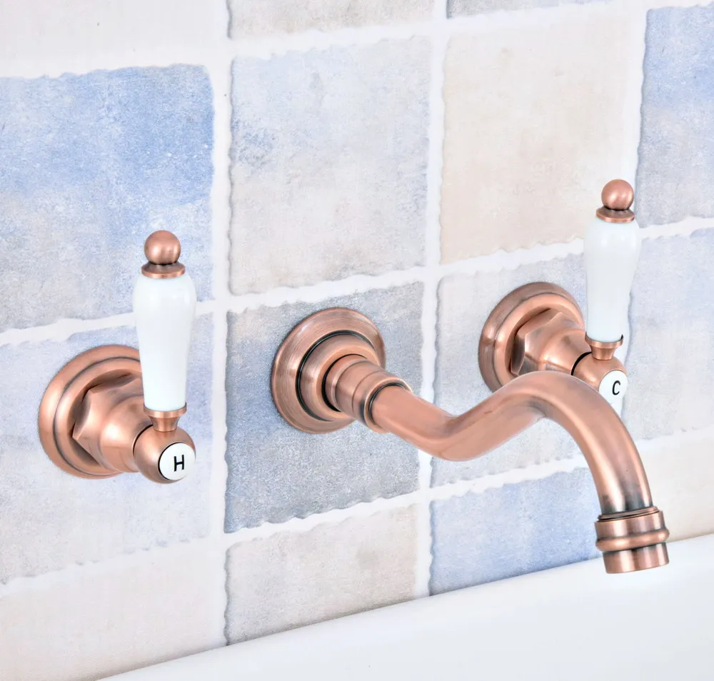 Antique Red Copper Brass Widespread Wall-Mounted Tub 3 Holes Dual Ceramic Handles Bathroom Tub Sink Faucet Mixer Tap asf525
Antique Red Copper Brass Widespread Wall-Mounted Tub 3 Holes Dual Ceramic Handles Bathroom Tub Sink Faucet Mixer Tap asf525
