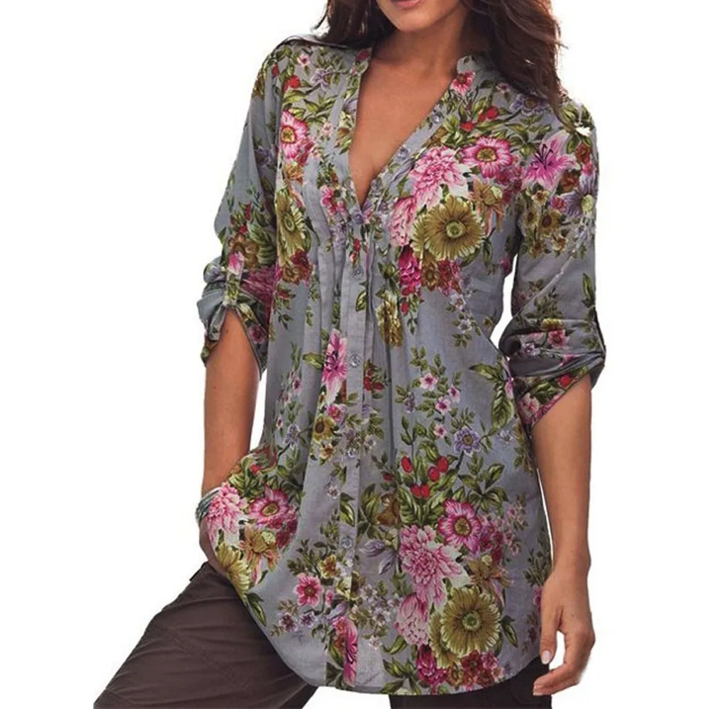 Fashion Summer Women Vintage Floral Print V-neck Tunic Tops Women's Fashion Plus Size Tops Shirt #30
Fashion Summer Women Vintage Floral Print V-neck Tunic Tops Women's Fashion Plus Size Tops Shirt #30
