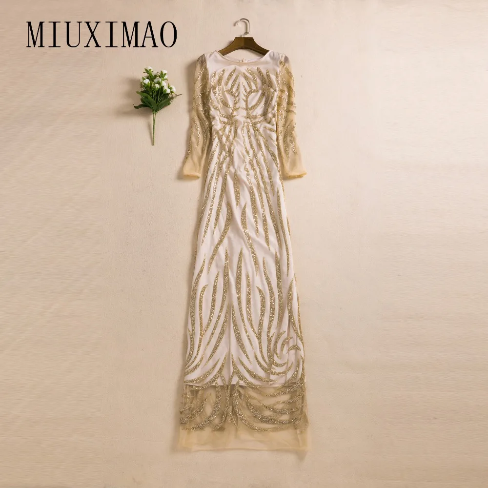 2018 High Quality Spring Newest Vintage A-Line O-Neck Three Quarter Sleeve Sequined Elegant Ankle-Length Long Dress Women
2018 High Quality Spring Newest Vintage A-Line O-Neck Three Quarter Sleeve Sequined Elegant Ankle-Length Long Dress Women