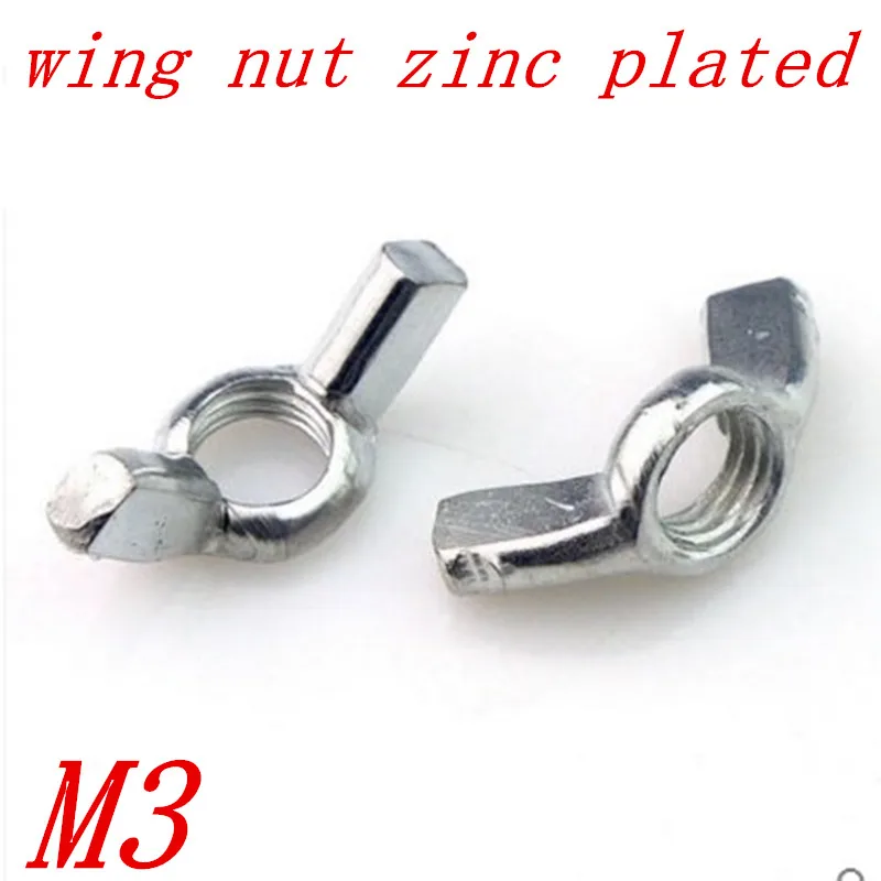 100pcs M3 DIN315 Steel with Zinc Wing Nut /Hand Twist Nut/thumb nut/butterfly nut DIN315
100pcs M3 DIN315 Steel with Zinc Wing Nut /Hand Twist Nut/thumb nut/butterfly nut DIN315