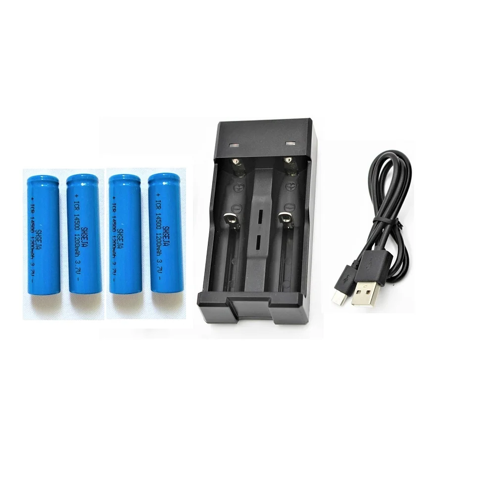 4PCS ICR14500 AA 1200mAh 3.7v rechargeable li ion Batteries led flashlight Flat Top Battery+2 Slot USB Charger 18650 Charger
4PCS ICR14500 AA 1200mAh 3.7v rechargeable li ion Batteries led flashlight Flat Top Battery+2 Slot USB Charger 18650 Charger