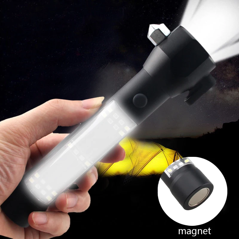 Magnet Multi-function Escape Rescue COB Flashlight With Safety Hammer+18650 Battery+Charger for Outdoor/Escape/Tent
Magnet Multi-function Escape Rescue COB Flashlight With Safety Hammer+18650 Battery+Charger for Outdoor/Escape/Tent
