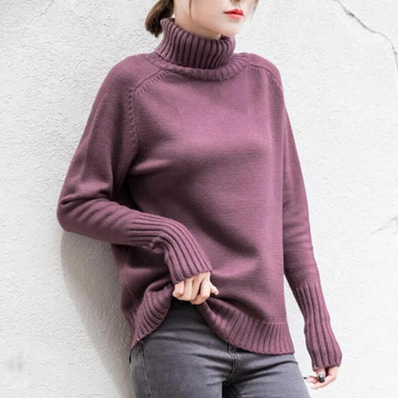 

women Sweater Female Turtleneck Autumn Winter Cashmere Knitted Sweater And Pullover Female Tricot Jersey Jumper Pull Femme 2019