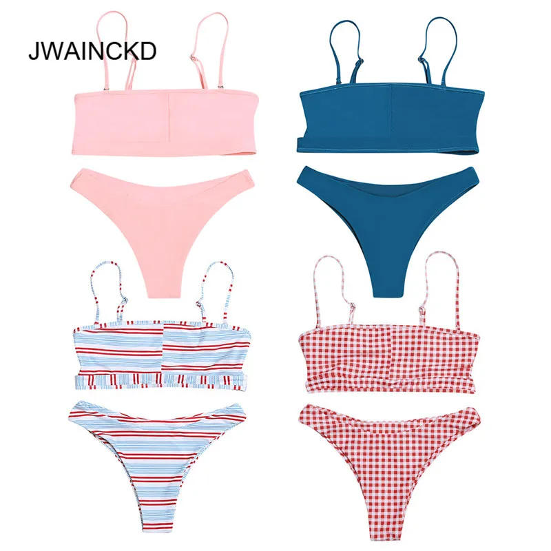 JWAINCKD New Sexy Spaghetti Strap Backless Cut Out Women Bikini Set Push Up Plaid Swimsuit Swimwear Female Bathing Suit Biquini
JWAINCKD New Sexy Spaghetti Strap Backless Cut Out Women Bikini Set Push Up Plaid Swimsuit Swimwear Female Bathing Suit Biquini