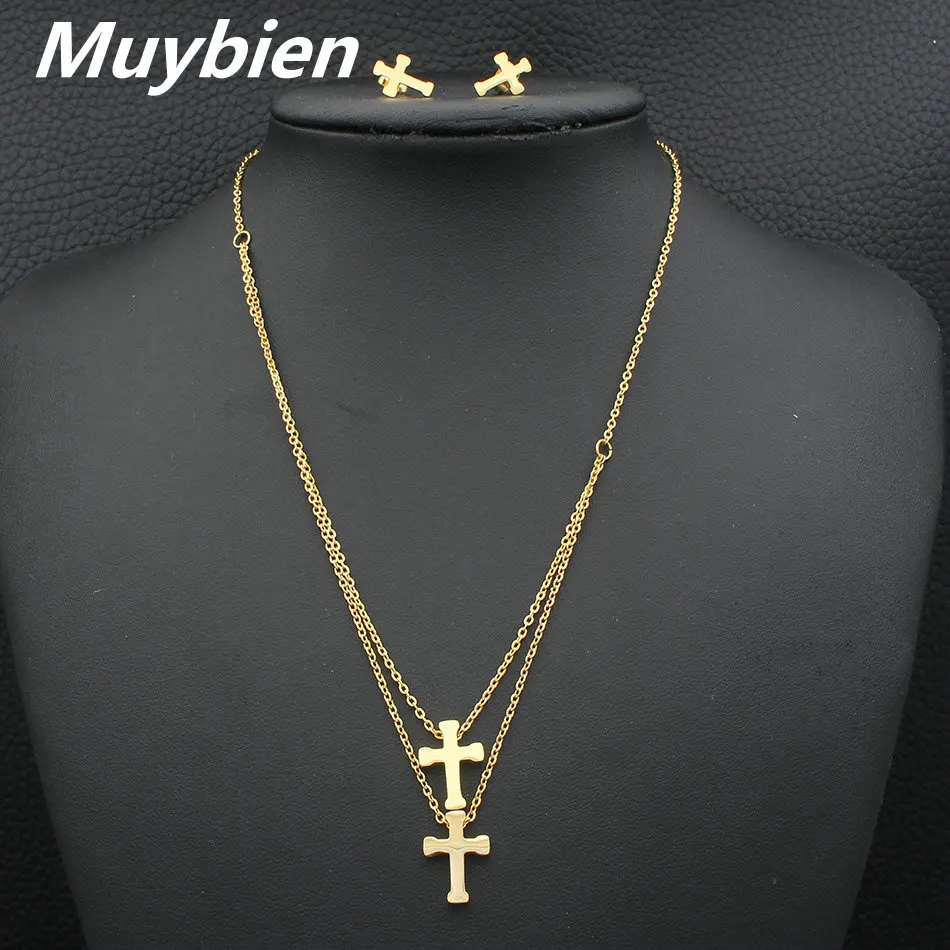 MUYBIEN модные золотые ожерелья цепочки с подставкой серьги ювелирные наборы для