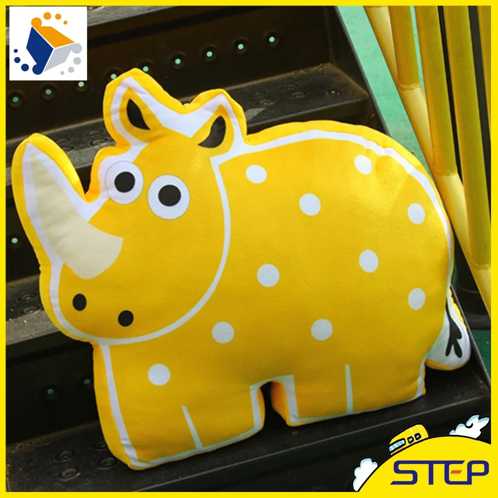 Бесплатная доставка 50*52 см креативный желтый носорог плюшевая игрушка милый 3D
