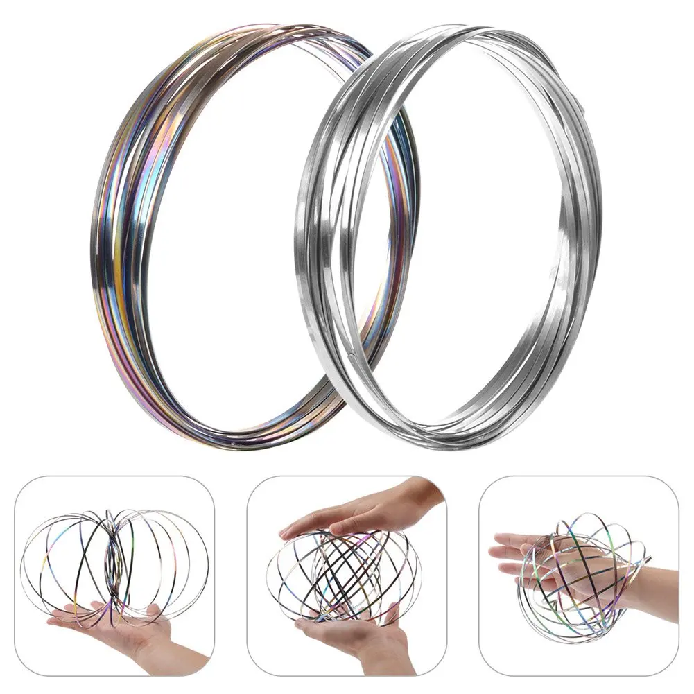 2PCS Stainless Steel Firm Flow Ring Magic Bracelet Toy for Stress Relief Toys Children | Игрушки и хобби