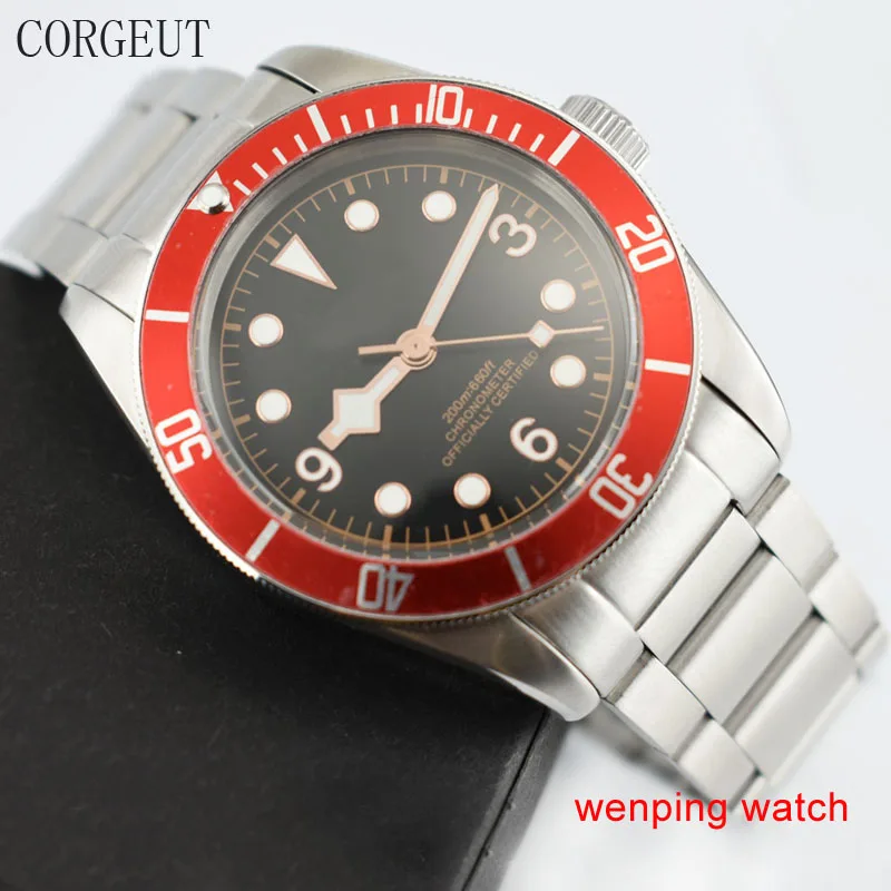Corgeut 41mm Red Alloy un-directional Bezel Automatic Self-wind Wrist Watches Luminous Stainless Steel case folding clasp E2533
Corgeut 41mm Red Alloy un-directional Bezel Automatic Self-wind Wrist Watches Luminous Stainless Steel case folding clasp E2533