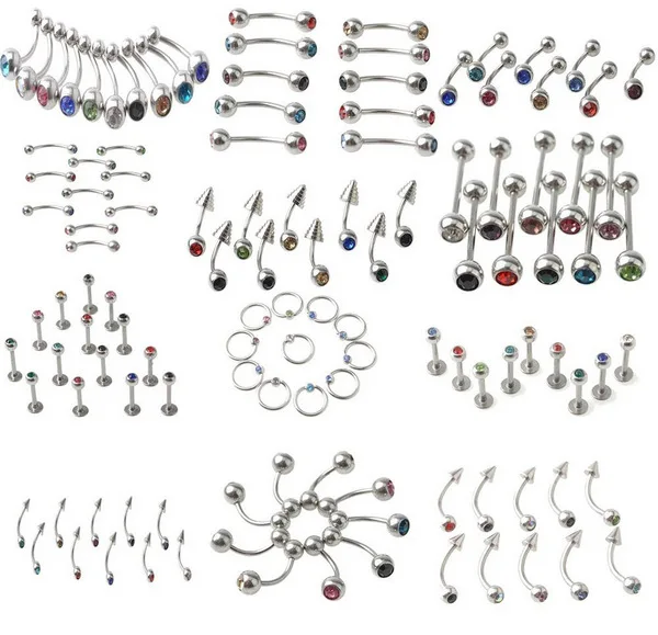 110pcs mix 11 styles surgical steel body piercing jewelry mix crystal stone nipple tongue belly button eyebrow labret lip rings
110pcs mix 11 styles surgical steel body piercing jewelry mix crystal stone nipple tongue belly button eyebrow labret lip rings