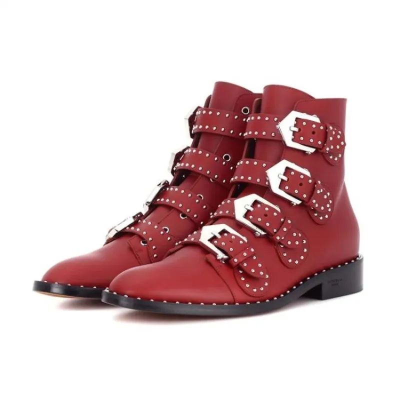 Fashion red ankle boots rivet rivet military boots designer shoes women's luxury short combat cowboy boots women's buckle shoes
Fashion red ankle boots rivet rivet military boots designer shoes women's luxury short combat cowboy boots women's buckle shoes