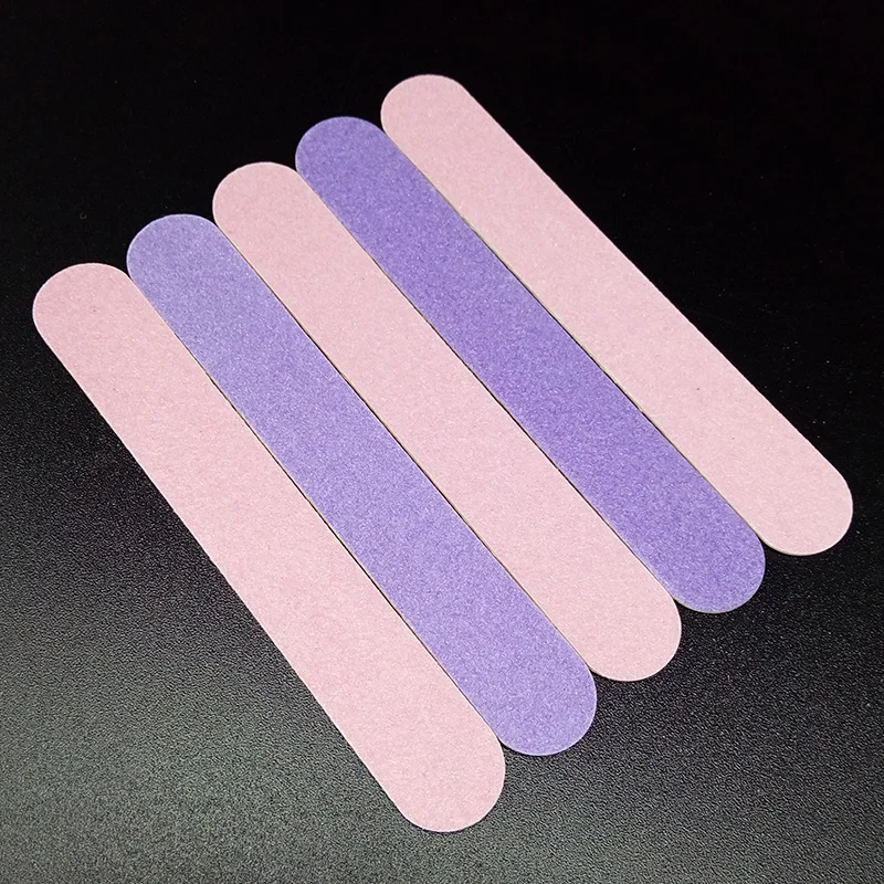 Маникюрные пилки для ногтей 100 шт./лот розовый и фиолетовый два цвета 85 мм
