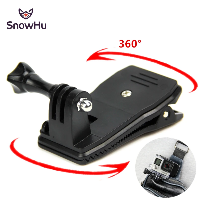 SnowHu аксессуары для Go Pro вращающийся на 360 градусов зажим GoPro Hero 9 8 7 6 5 4 3 + Yi 4K камеры