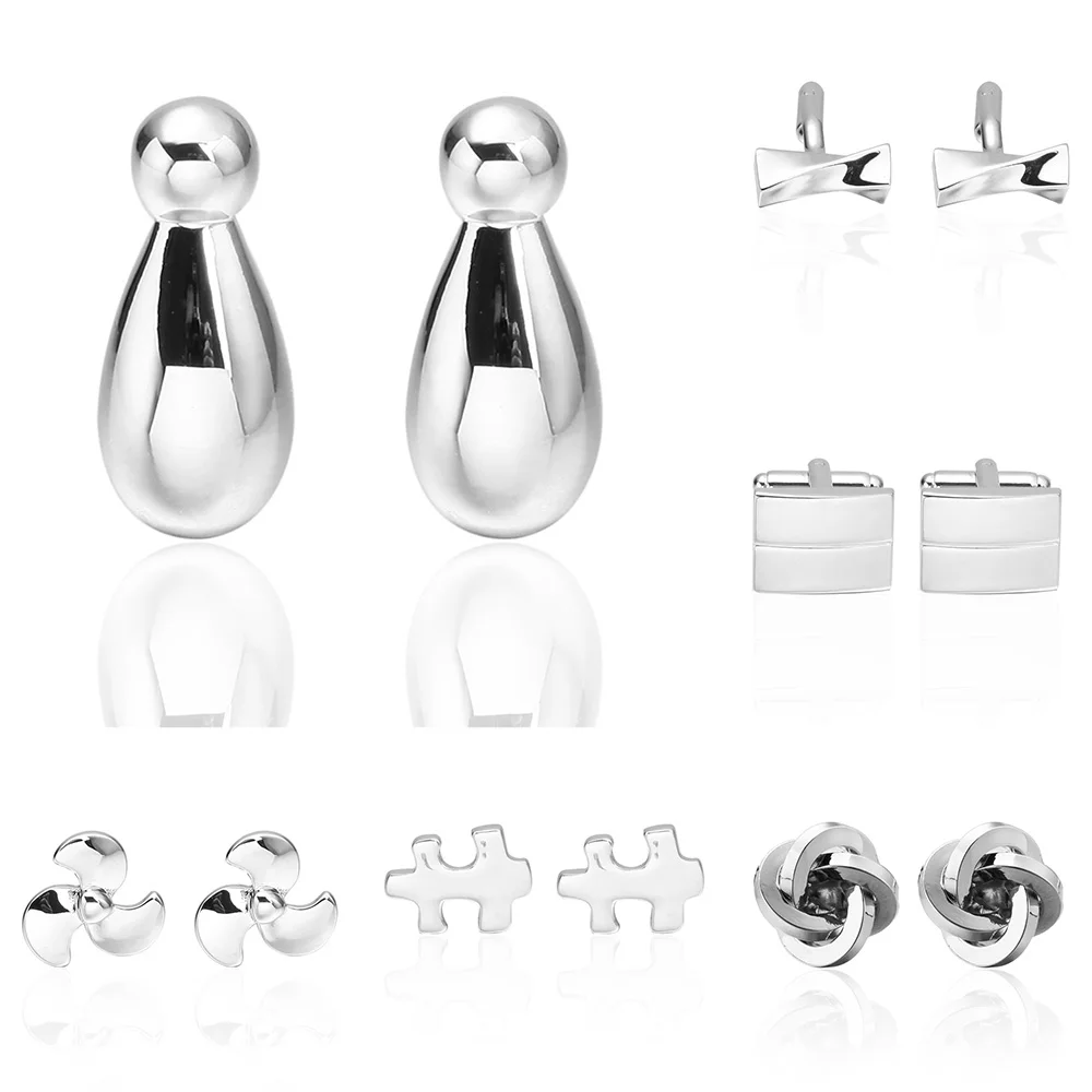 Hot Sale MeMolissa Factory Retail High Quality 18 Styles Silvery Metal Cuff Link 1 Pair Fashion Cufflinks for Men's Shirt Suit
Hot Sale MeMolissa Factory Retail High Quality 18 Styles Silvery Metal Cuff Link 1 Pair Fashion Cufflinks for Men's Shirt Suit