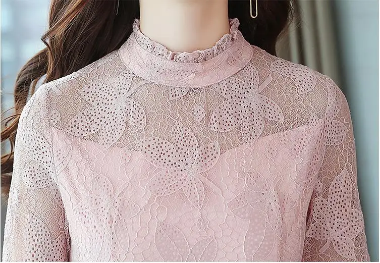 Spring women's new long-sleeved Turtleneck long lace dress Slim temperament dress
Spring women's new long-sleeved Turtleneck long lace dress Slim temperament dress