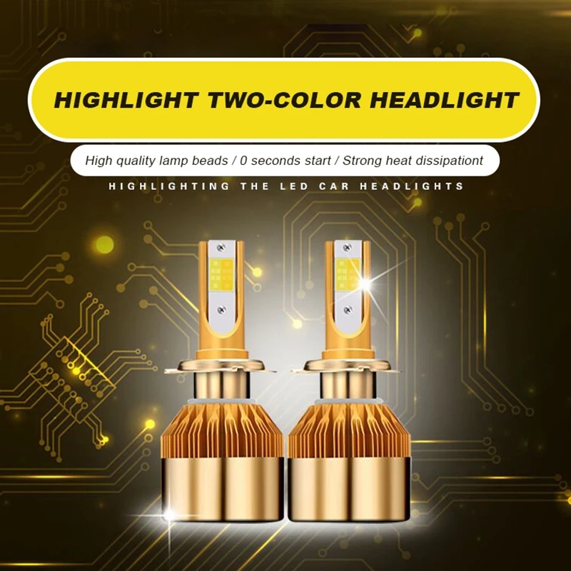 2 шт. Автомобильные фары H4 LED H7 светодиодные лампы 3000K 6000K H1 H3 H8 H11 9005 HB3 9006 HB4 880 881 H27
