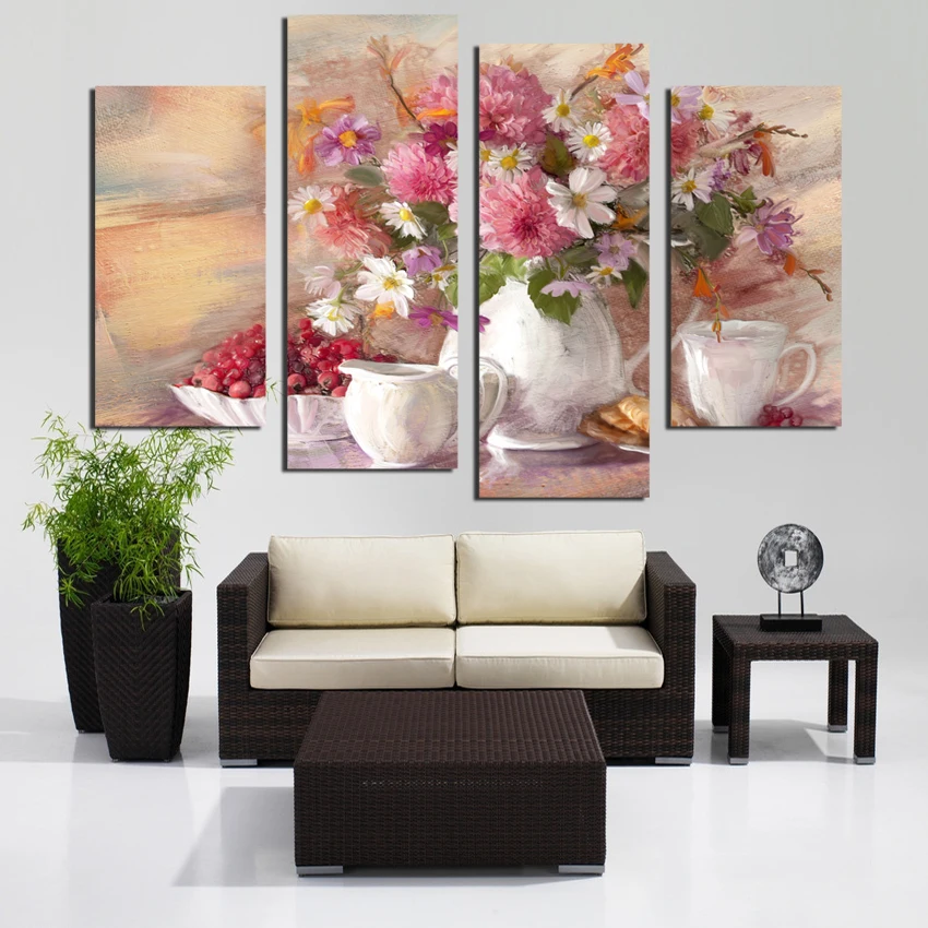 European Style 4 Pcs Still Life Flower Modern Wall Painting Living Room Kitchen Decoration Canvas Painting On Wall Home Decor
European Style 4 Pcs Still Life Flower Modern Wall Painting Living Room Kitchen Decoration Canvas Painting On Wall Home Decor