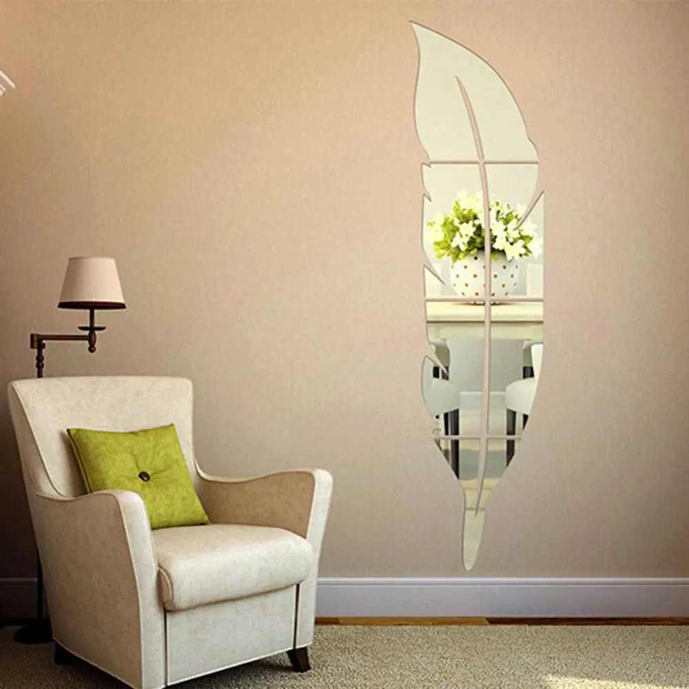 Фото 1 шт. акриловая DIY самоклеющаяся плитка 3D зеркальные наклейки на стену в форме