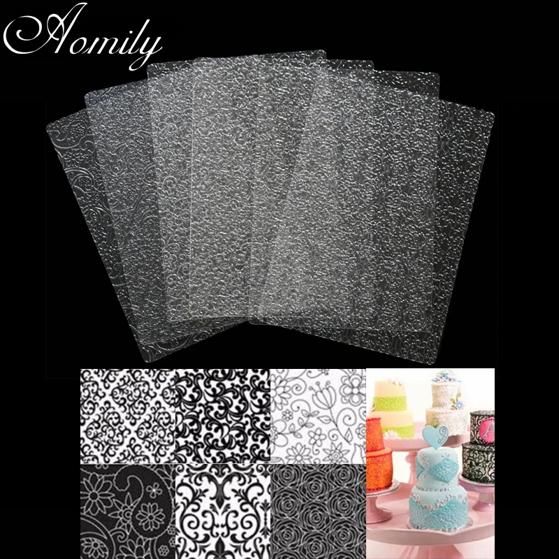 Aomily 6Pcs/Set Art Floral Fondant Cake Texture Molds Flower Transparent Plastic Sugar Crafts Sheet Mat DIY Home Baking Tools
Aomily 6Pcs/Set Art Floral Fondant Cake Texture Molds Flower Transparent Plastic Sugar Crafts Sheet Mat DIY Home Baking Tools