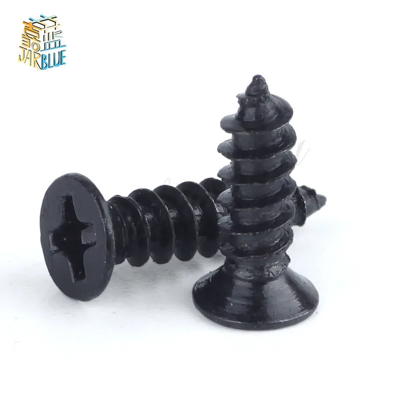 

100Pcs M1.4 M1.7 M2 M2.3 M2.6 M3 DIN7982 KA Black Self-tapping Screws Countersunk Flat Head Electronic Small Screws