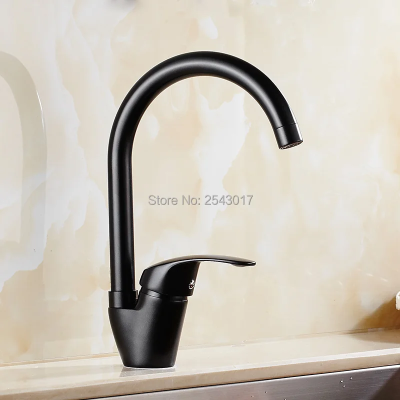 Kitchen Swivel Faucet Black Painted Finished Single Handle Hot and Cold Mixer Taps Deck Mounted ZR374
Kitchen Swivel Faucet Black Painted Finished Single Handle Hot and Cold Mixer Taps Deck Mounted ZR374