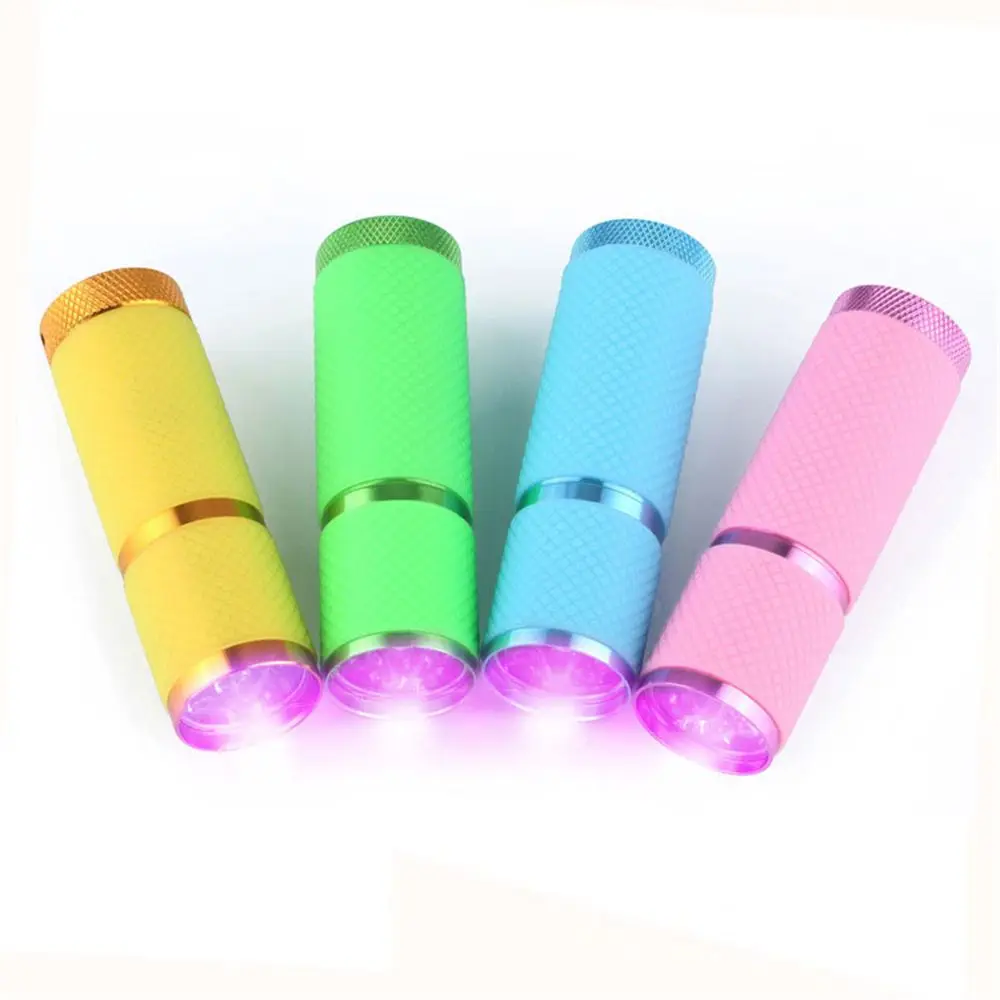 Mini UV Gel Curing Lamp Portability Nail Dryer 9 LED Flashlight Currency Detector LED Aluminum Alloy AAA Battery Delivery Fast
Mini UV Gel Curing Lamp Portability Nail Dryer 9 LED Flashlight Currency Detector LED Aluminum Alloy AAA Battery Delivery Fast