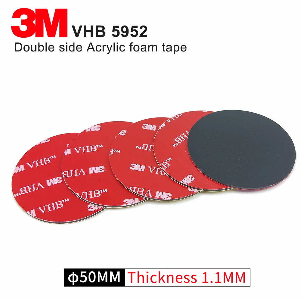 50 мм круглая двусторонняя акриловая пена 3M VHB лента 5952 темно-серая толщина 1,1 мм/10 шт./лот
50 мм круглая двусторонняя акриловая пена 3M VHB лента 5952 темно-серая толщина 1,1 мм/10 шт./лот