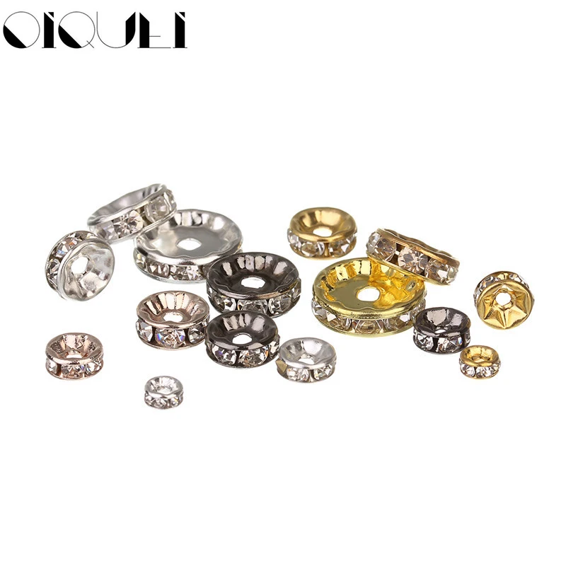 100 pcs/lot 6mm 8mm 10mm Loose Rhinestone Crystal Beads For DIY Jewelry Making Metal Rondelle Spacer Beads Fits Bracelet
100 pcs/lot 6mm 8mm 10mm Loose Rhinestone Crystal Beads For DIY Jewelry Making Metal Rondelle Spacer Beads Fits Bracelet