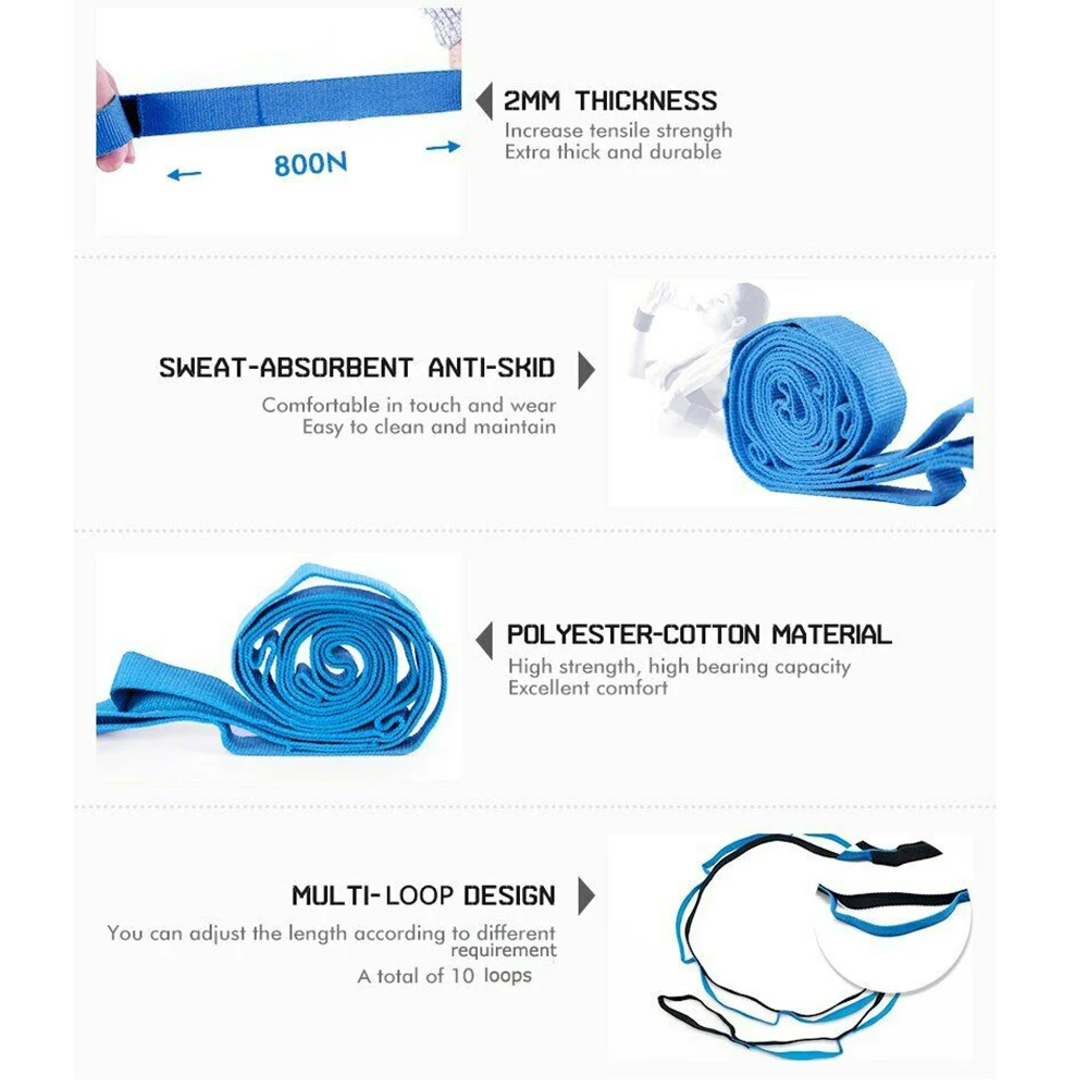 Yoga Stretch Strap Adjustable Durable Yoga Sport Stretch Straps Gym Waist Fitness Carrying Slings Excercise Shoulder Carry Strap
Yoga Stretch Strap Adjustable Durable Yoga Sport Stretch Straps Gym Waist Fitness Carrying Slings Excercise Shoulder Carry Strap