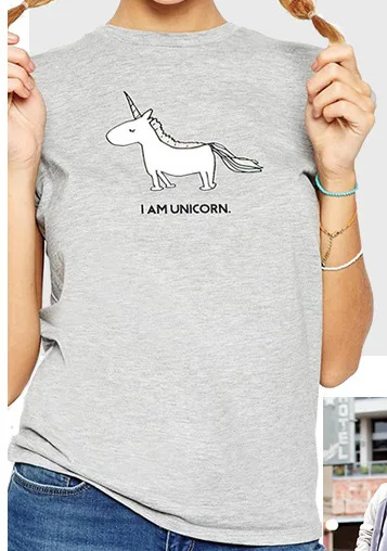 Я UNICIRN футболка на каждый день Hoody Clothings Яркая для женщин пикантные милые футболки