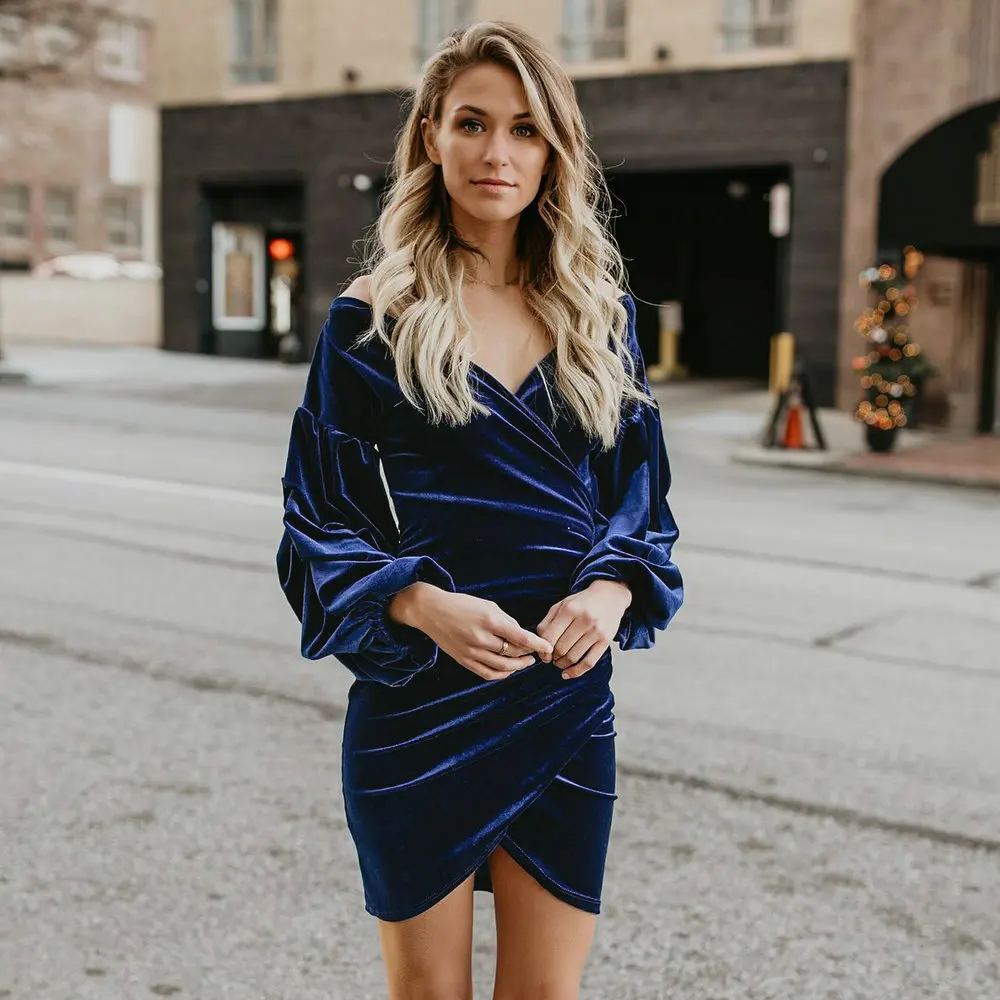 Yollmart Women Elegant Lantern Sleeve Velvet Dress Sexy Strapless Deep V Neck Cross Bodycon Black Dresses Casual Party Vestido
Yollmart Women Elegant Lantern Sleeve Velvet Dress Sexy Strapless Deep V Neck Cross Bodycon Black Dresses Casual Party Vestido