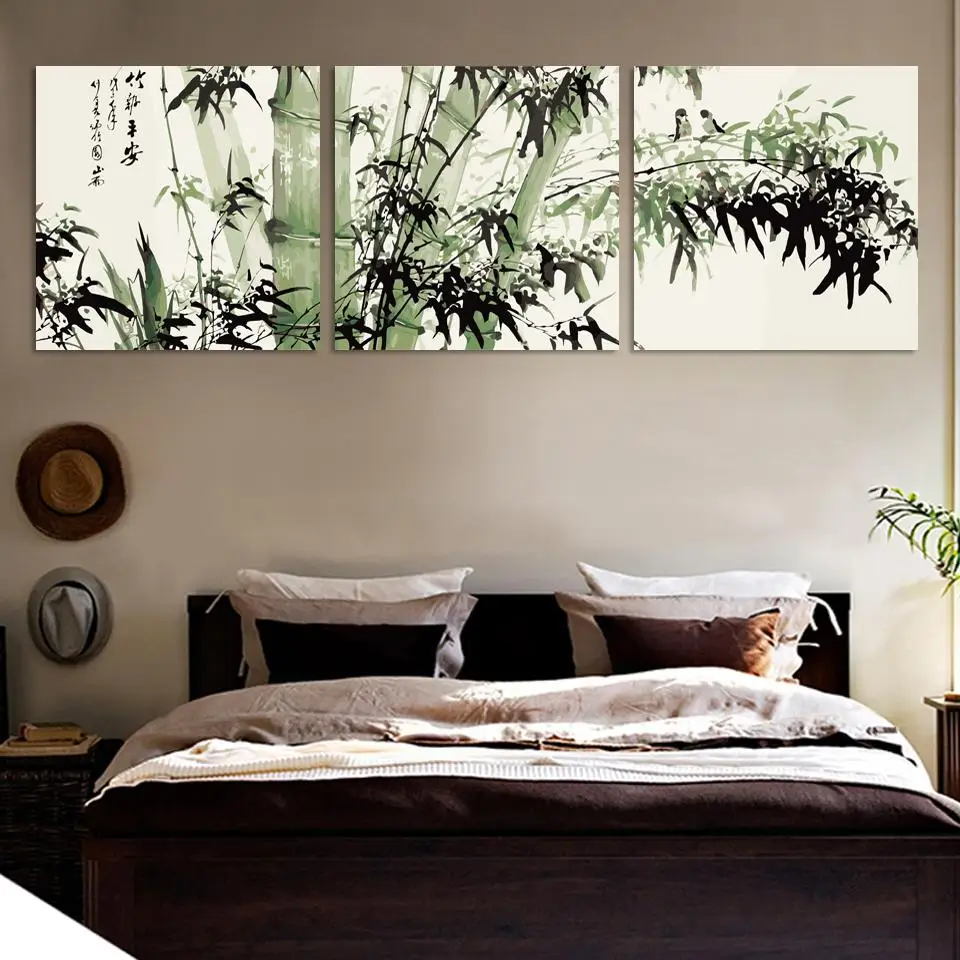 Модная Большая Картина на холсте Дешевая современная абстрактная бамбуковая