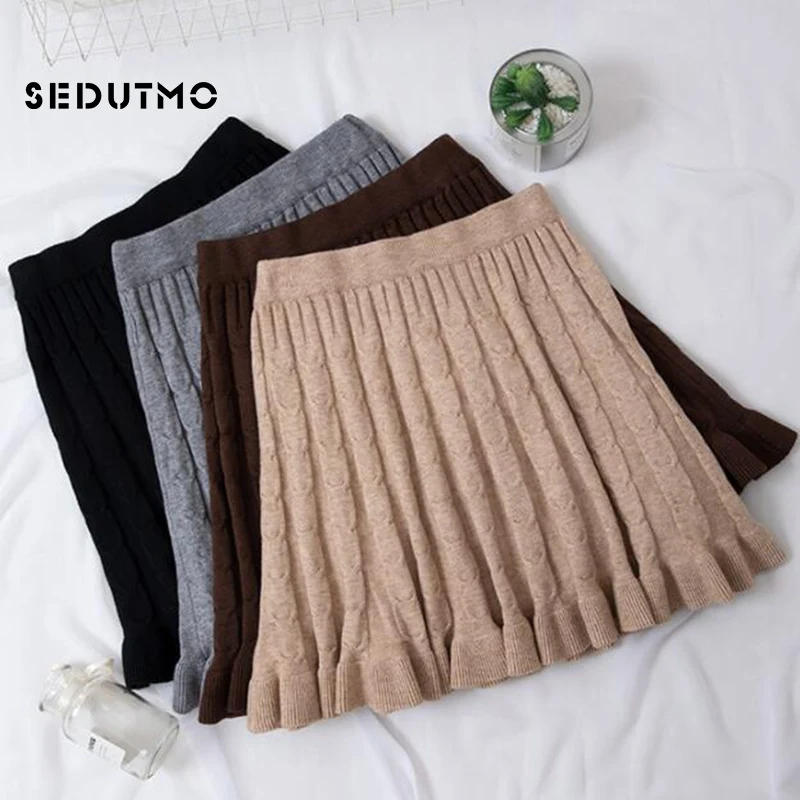 SEDUTMO Spring Knitted Skirts Women High Waist Pleated Mini Skirt Black Slim Vintage Gray Sexy Tutu Skirt ED648
SEDUTMO Spring Knitted Skirts Women High Waist Pleated Mini Skirt Black Slim Vintage Gray Sexy Tutu Skirt ED648