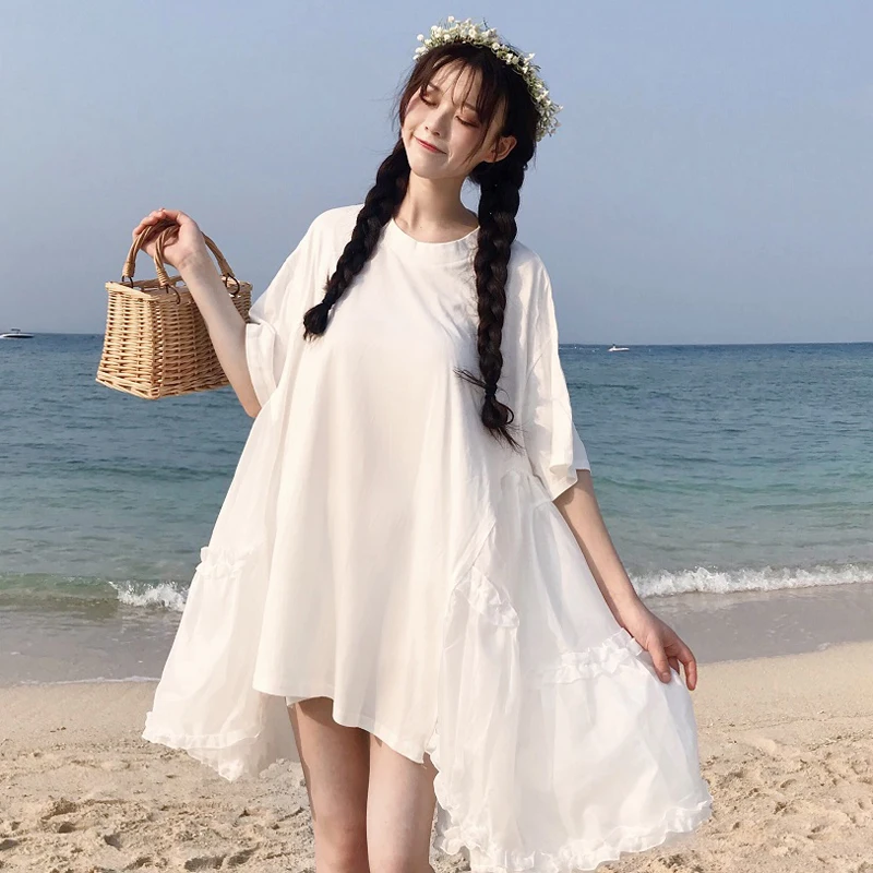 Summer Women's Japanese Sweet Academy Style Fairy Short Sleeve Sweet Mesh Streetwear Dress Party Beach Dresses
Summer Women's Japanese Sweet Academy Style Fairy Short Sleeve Sweet Mesh Streetwear Dress Party Beach Dresses