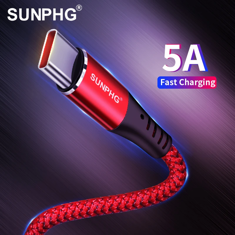 SUNPHG 5A USB Type C Cable Super Fast Charge for Huawei p30 Samsung s9 USBC Data Cable Charger Phone Charging USB-C Type-C Cable
SUNPHG 5A USB Type C Cable Super Fast Charge for Huawei p30 Samsung s9 USBC Data Cable Charger Phone Charging USB-C Type-C Cable