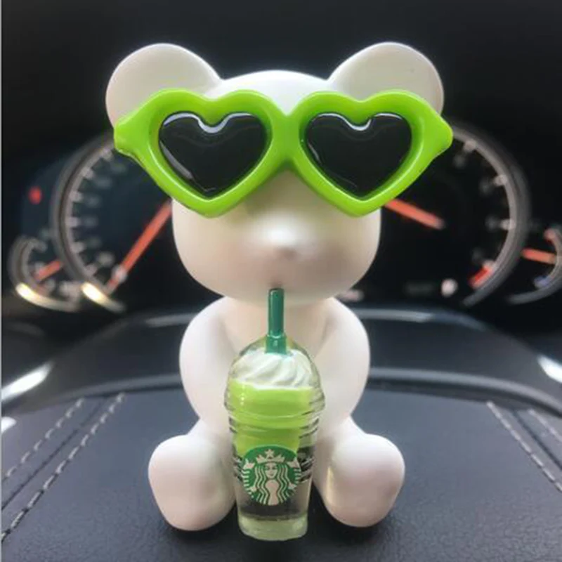 Car Air Freshener Cool Sunglasses Drinking Bear Conditioning Vents Perfume Clip Auto Interior Fragrance Smell Decoration | Автомобили и