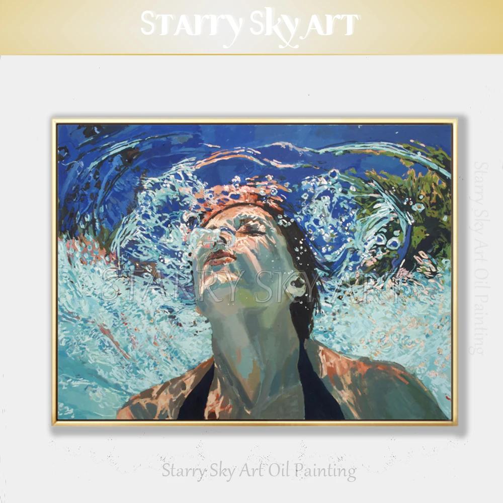 Professional Artist Hand-painted Impressionist Lady Swimming Oil Painting on Canvas Beautiful Diving Lady Portrait Oil Painting
Professional Artist Hand-painted Impressionist Lady Swimming Oil Painting on Canvas Beautiful Diving Lady Portrait Oil Painting