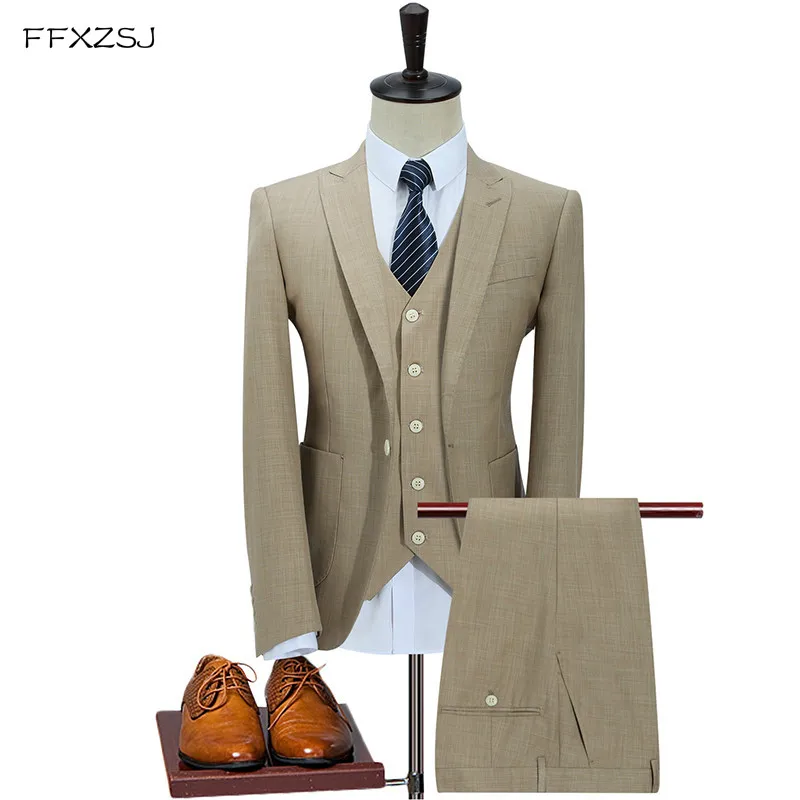FFXZSJ2018 Beige Suit Men Slim Fit Summer Prom Wedding Suits for Men Terno Masculino Tuxedo Man Suit (Jacket+Pants+Vest) 3 Piece
FFXZSJ2018 Beige Suit Men Slim Fit Summer Prom Wedding Suits for Men Terno Masculino Tuxedo Man Suit (Jacket+Pants+Vest) 3 Piece