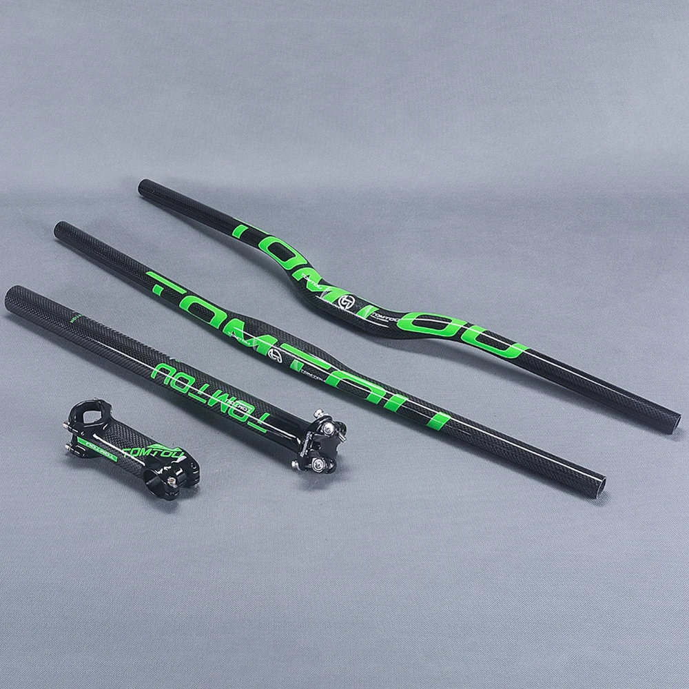 TOMTOU Super Light 3K Carbon Cycling Mountain Bike Flat or Rise Handlebar + Seatpost + Stem Bicycle MTB Parts Green - TS09T86
TOMTOU Super Light 3K Carbon Cycling Mountain Bike Flat or Rise Handlebar + Seatpost + Stem Bicycle MTB Parts Green - TS09T86