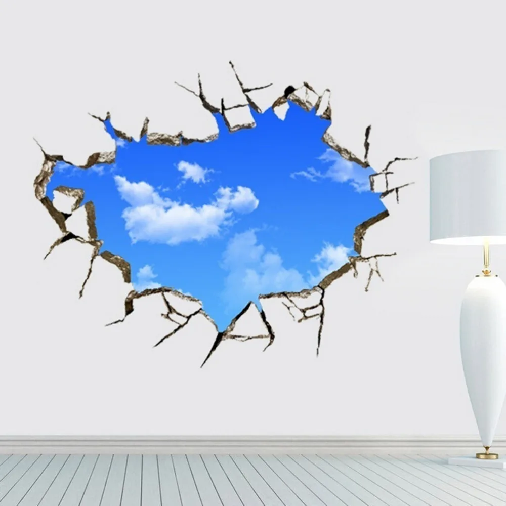 3D Vivid Window Hole Landscape Blue Sky White Cloud Creative Home Decal For House Living Room Roof Wallpapers
3D Vivid Window Hole Landscape Blue Sky White Cloud Creative Home Decal For House Living Room Roof Wallpapers
