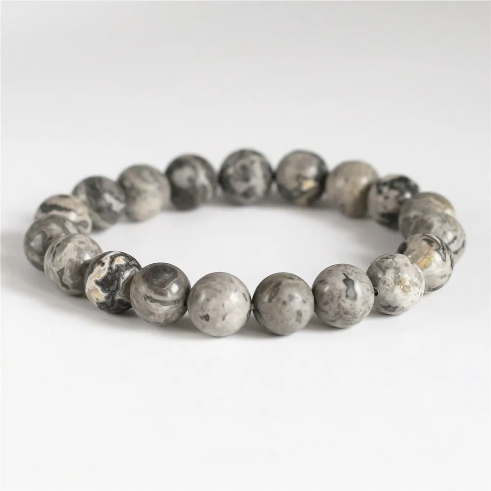 10mm Natural Grey Map Veins Stone Beads Strand Men Bracelets For Women Homme Femme Wholesale Jewelry 20pcs/lot Free Shipping
10mm Natural Grey Map Veins Stone Beads Strand Men Bracelets For Women Homme Femme Wholesale Jewelry 20pcs/lot Free Shipping