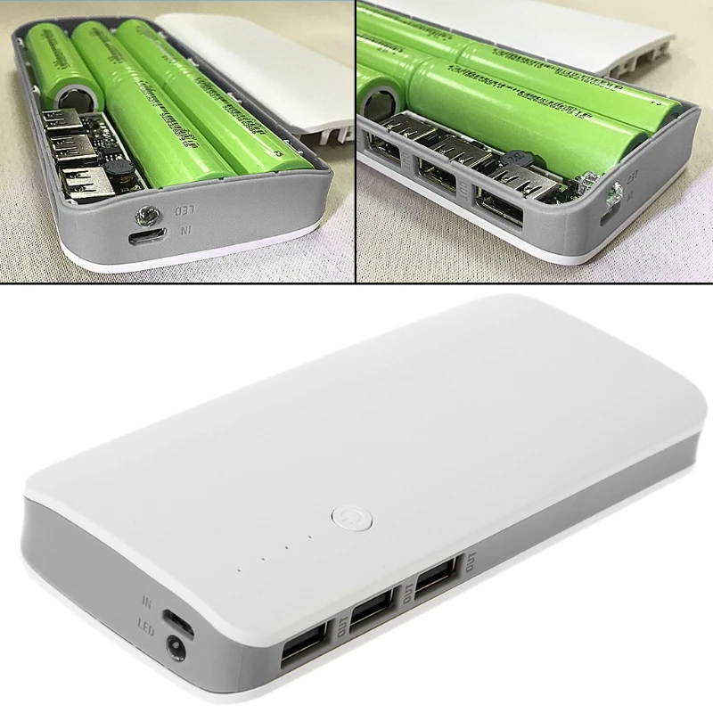 5V 2.1A 3 USB Power Bank зарядное устройство плата Повышающий Модуль + 5X 18650 Li Ion чехол DIY Kit| |