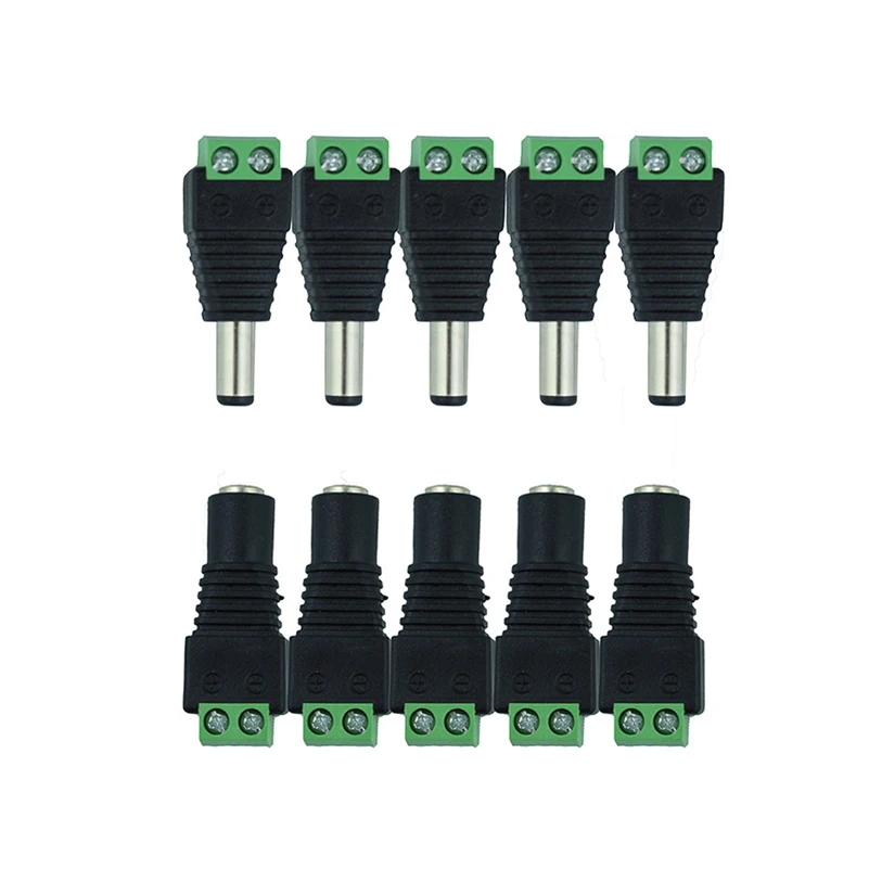 5 pairs/lot Led Connector Lighting Accessories 5.5x2.1mm DC Male + Female Solderless for Led Power Supply Adapter and Strip
5 pairs/lot Led Connector Lighting Accessories 5.5x2.1mm DC Male + Female Solderless for Led Power Supply Adapter and Strip